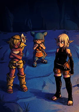Wakfu Characters in a Dark Setting