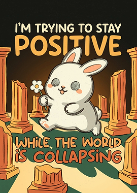 Cute Bunny Staying Positive Amidst Ruins