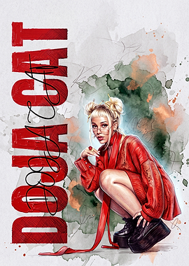 Doja Cat Artistic Portrait Poster