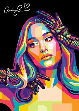 Ariana Grande Pop Art Portrait