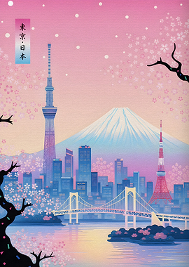 Tokyo Skyline with Mount Fuji
