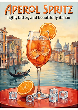 Aperol Spritz Venice Travel Poster