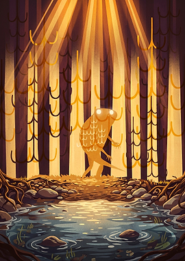 Cryptid Creature in Golden Forest