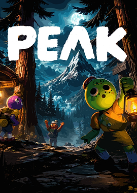 Peak Adventure Cartoon Poster