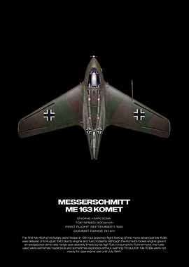 Messerschmitt Me 163 Komet Technical Poster