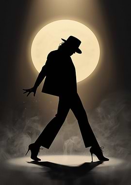 Michael Jackson Silhouette Moonwalk Poster