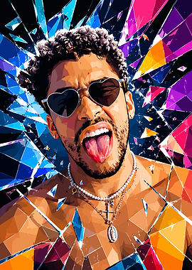 Bad Bunny Pop Art Portrait