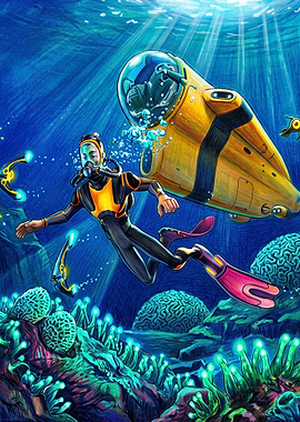 Subnautica Diver Exploring Underwater World