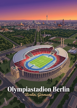 Olympiastadion Berlin Travel Poster