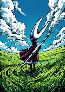 Hornet from Hollow Knight in Meadow