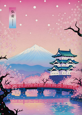 Hirosaki Castle Cherry Blossom Landscape
