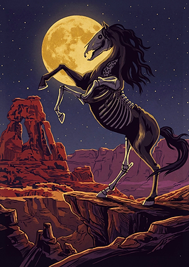 Undead Horse in Desert Moonlight