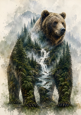 Mountain Forest Grizzly Bear Wilderness