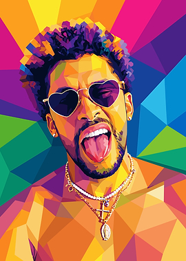 Bad Bunny Pop Art Portrait