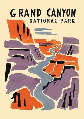 Grand Canyon National Park Vintage Poster