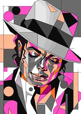 Geometric Pop Art Michael Jackson Portrait