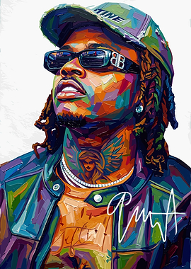 Gunna Portrait Digital Oil Painting
