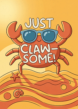 Cute Crab Just Claw-some Illustration