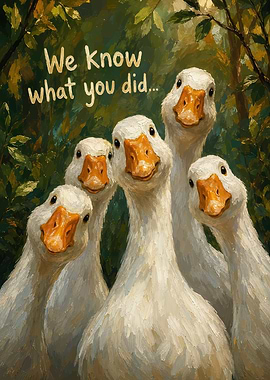 Funny Geese We Know What You Did