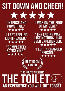 Funny Bathroom Toilet Movie Poster Sign
