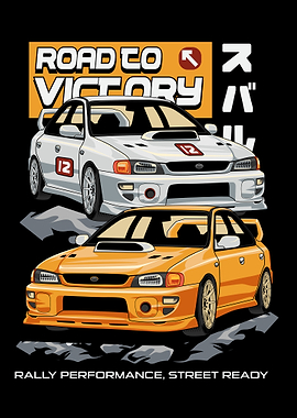 Subaru Impreza Rally Car Illustration