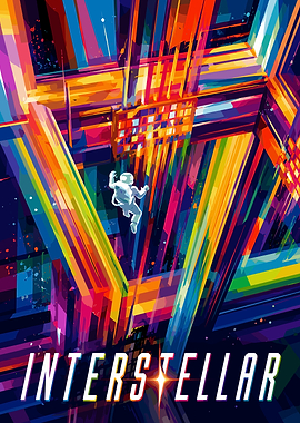 Interstellar Tesseract Abstract Art Poster