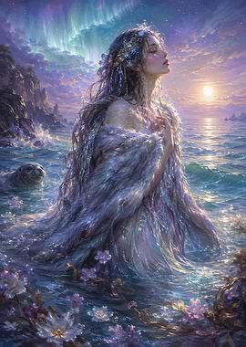Selkie Emerging from the Ocean