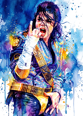Michael Jackson Watercolor Portrait