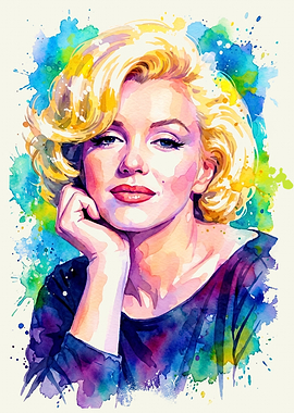 Marilyn Monroe Watercolor Portrait