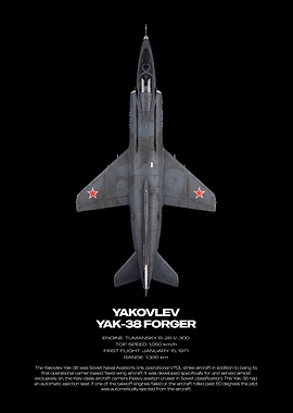 Yakovlev Yak-38 Forger Technical Poster