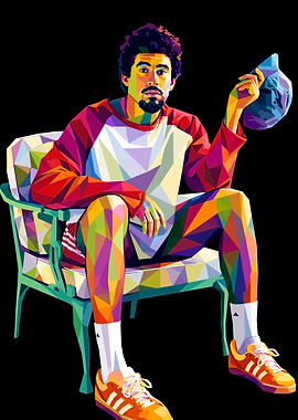Colorful Geometric Portrait of a Man