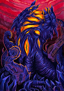 Eldritch Horror Tentacled Monster Illustration