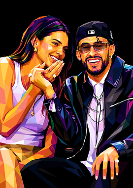 Kendall Jenner and Bad Bunny Portrait