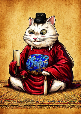 Royal Cat in Traditional Korean Attire