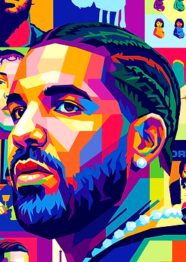 Drake Pop Art Portrait