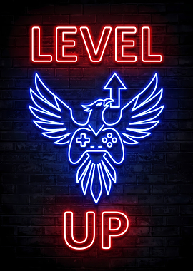 Level Up Neon Gaming Sign