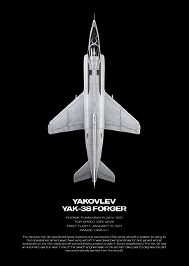 Yakovlev Yak-38 Forger Technical Poster