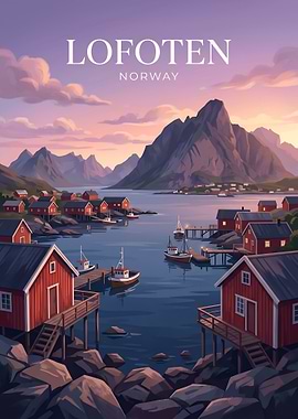 Lofoten Norway Fjord and Fishing Village