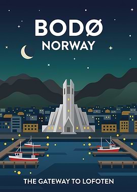 Bodø Norway Travel Poster