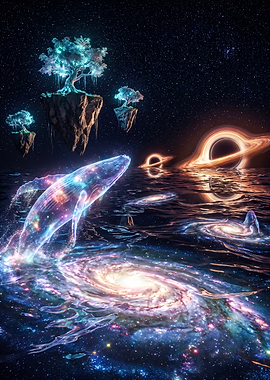 Cosmic Whale in Celestial Ocean