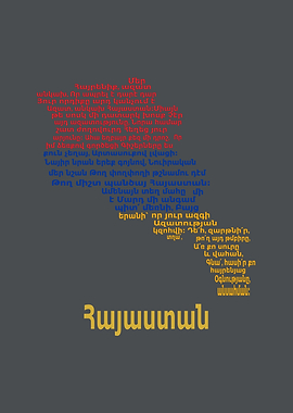 Armenia Map Text Art