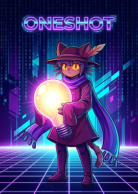OneShot Niko with Lightbulb Digital Art