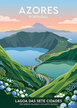 Azores Lagoa das Sete Cidades Poster