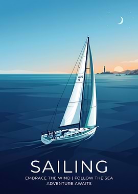 Sailing Adventure Minimalist Poster