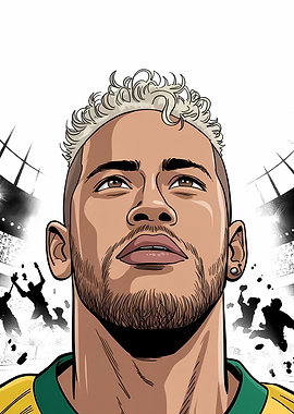 Neymar Jr. Soccer Player Illustration