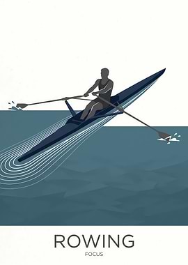 Minimalist Rowing Sport Poster
