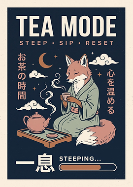 Tea Mode Fox Illustration