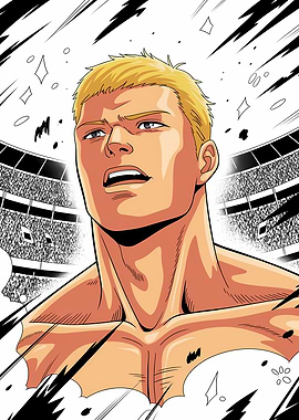 Blonde Anime Fighter in Stadium