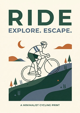 Minimalist Cycling Adventure Poster