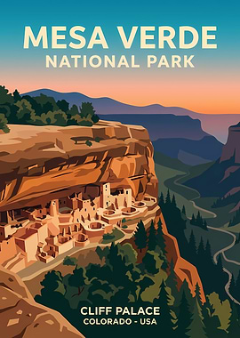 Mesa Verde National Park Travel Poster